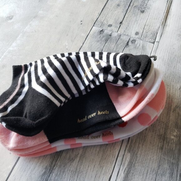 NWT - 6 Pair of Kate Spade Butterfly and Polka Dot No Show Socks - One Size - Picture 3 of 5